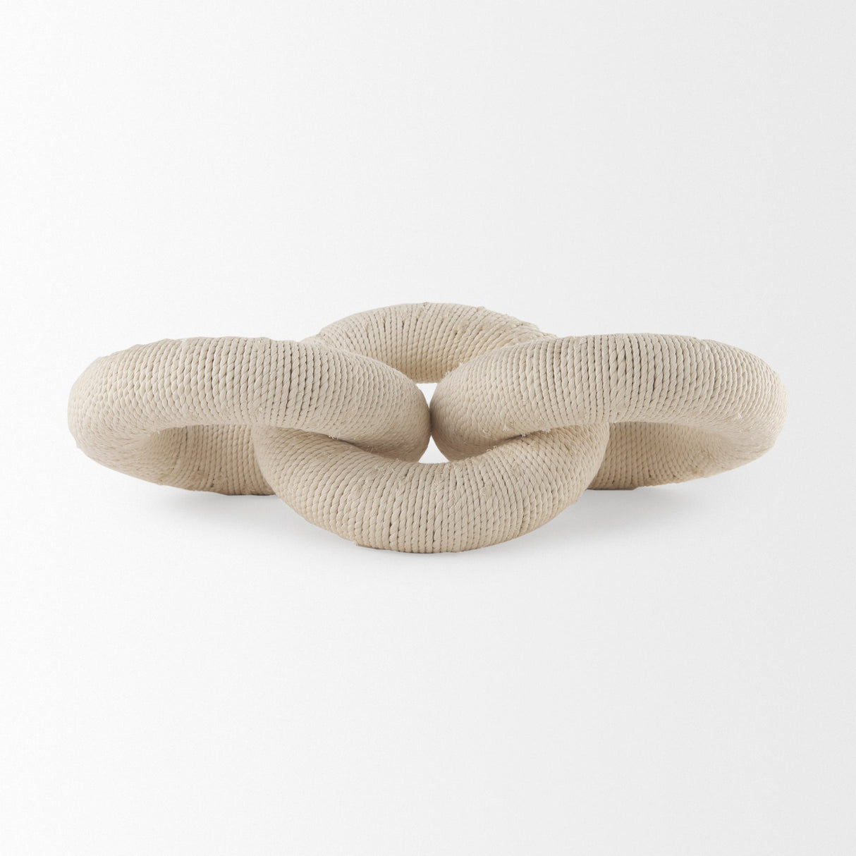 Alize Cotton Rope Wrapped Solid Wood Circular Chain Link Decorative Object by Mercana at Eve Furniture