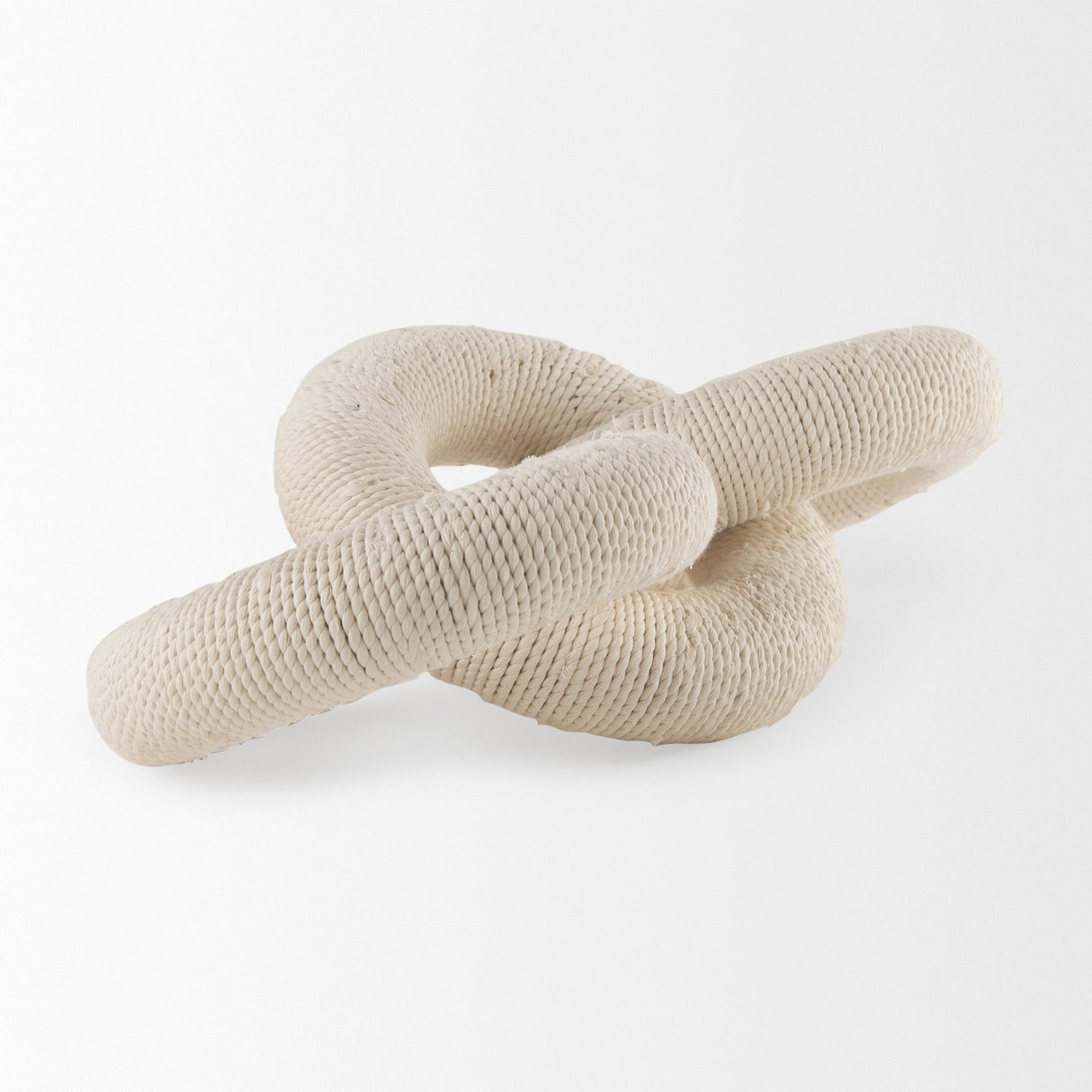 Alize Cotton Rope Wrapped Solid Wood Circular Chain Link Decorative Object by Mercana at Eve Furniture