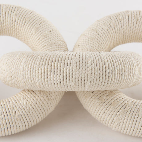 Alize Cotton Rope Wrapped Solid Wood Circular Chain Link Decorative Object by Mercana at Eve Furniture