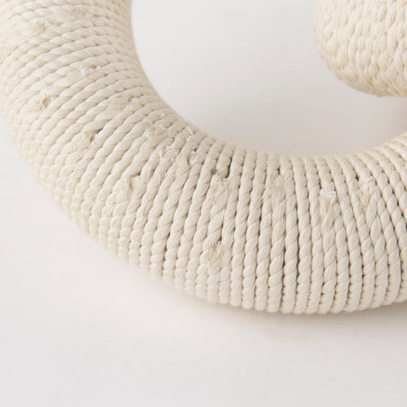 Alize Cotton Rope Wrapped Solid Wood Circular Chain Link Decorative Object by Mercana at Eve Furniture