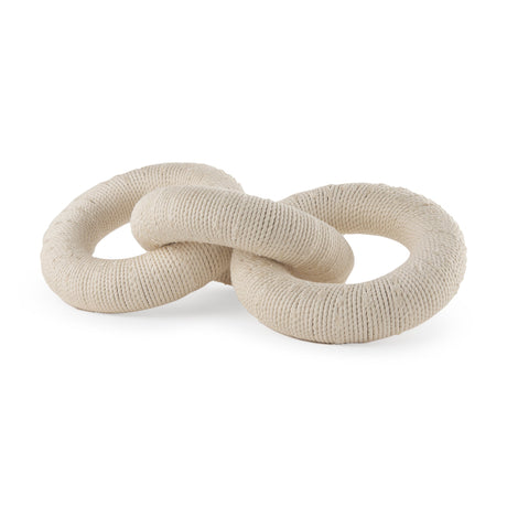 Alize Cotton Rope Wrapped Solid Wood Circular Chain Link Decorative Object by Mercana at Eve Furniture