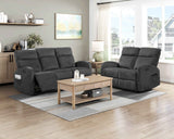 Allen Dark Gray 3-Piece Reclining Living Room Set by Homelegance at Eve Furniture