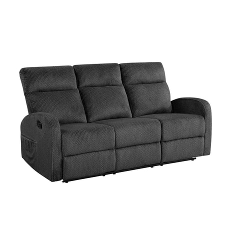 Allen Dark Gray 3-Piece Reclining Living Room Set by Homelegance at Eve Furniture