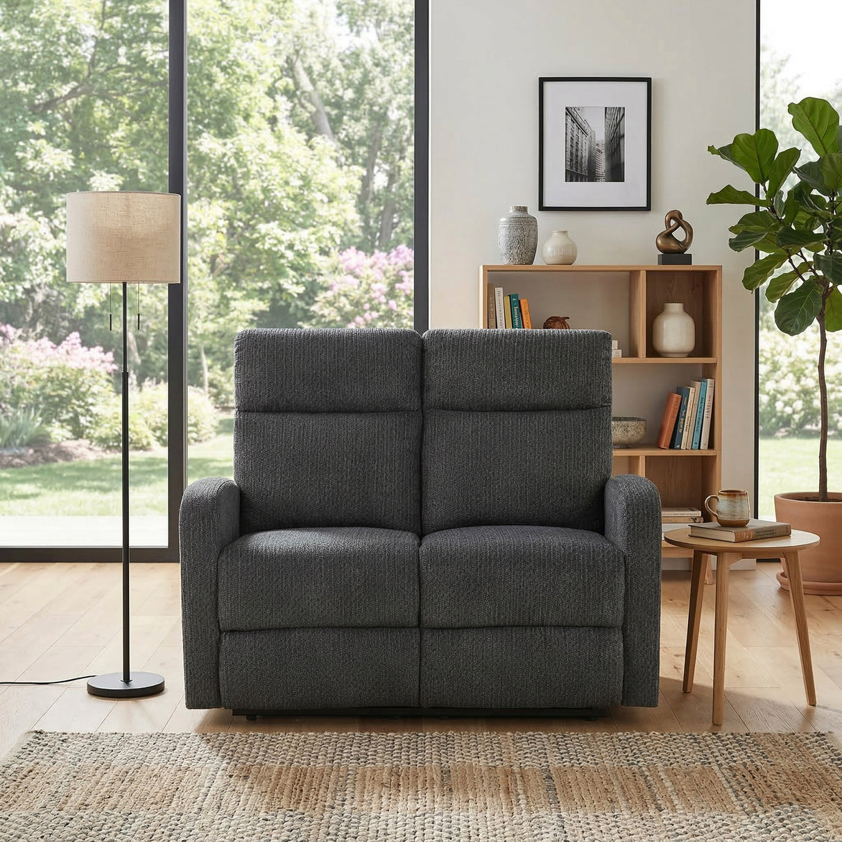 Allen Dark Gray Double Reclining Loveseat