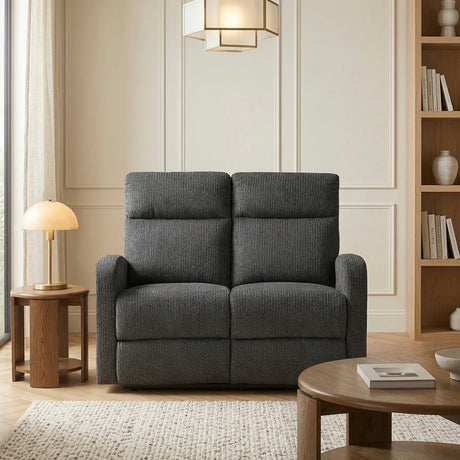 Allen Dark Gray Double Reclining Loveseat by Homelegance at Eve Furniture