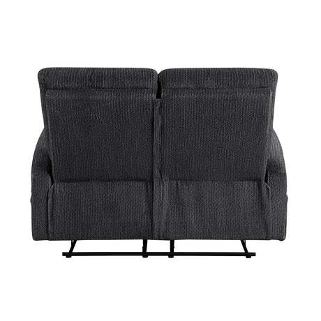 Allen Dark Gray Double Reclining Loveseat by Homelegance at Eve Furniture