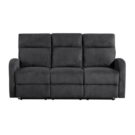 Allen Dark Gray Double Reclining Sofa and Loveseat by Homelegance at Eve Furniture