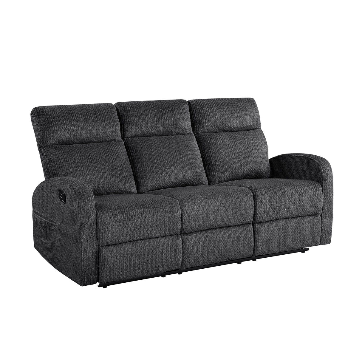 Allen Dark Gray Double Reclining Sofa and Loveseat by Homelegance at Eve Furniture