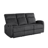 Allen Dark Gray Double Reclining Sofa and Loveseat by Homelegance at Eve Furniture