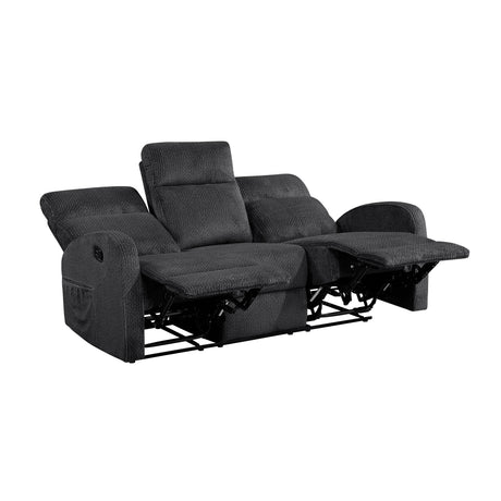 Allen Dark Gray Double Reclining Sofa and Loveseat by Homelegance at Eve Furniture