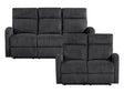Allen Dark Gray Double Reclining Sofa and Loveseat by Homelegance at Eve Furniture