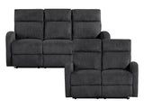 Allen Dark Gray Double Reclining Sofa and Loveseat by Homelegance at Eve Furniture