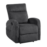 Allen Dark Gray Reclining Chair by Homelegance at Eve Furniture