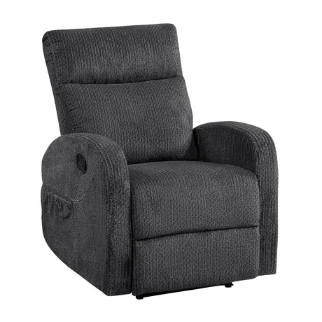 Allen Dark Gray Reclining Chair by Homelegance at Eve Furniture