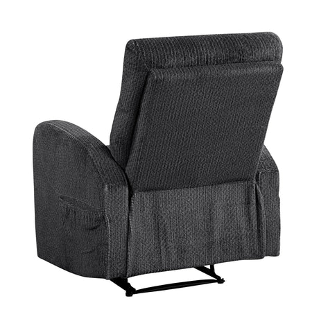 Allen Dark Gray Reclining Chair by Homelegance at Eve Furniture