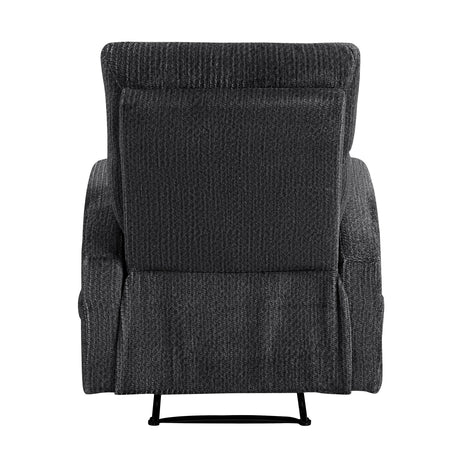 Allen Dark Gray Reclining Chair by Homelegance at Eve Furniture