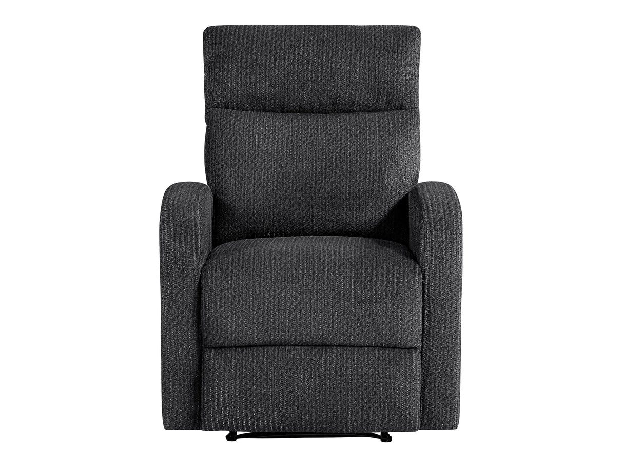 Allen Dark Gray Reclining Chair by Homelegance at Eve Furniture