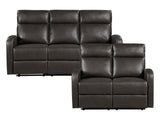 Allen Espresso Double Reclining Sofa and Loveseat by Homelegance at Eve Furniture