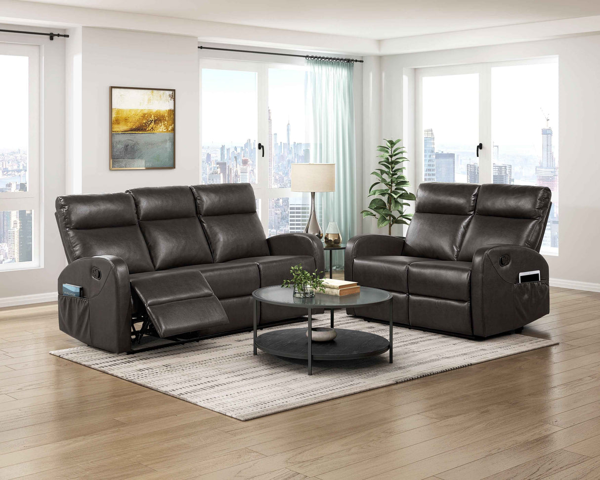 Allen Espresso Reclining Living Room Set by Homelegance at Eve Furniture
