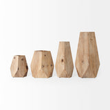 Allen I Large Natural Wooden Base Oval Vase by Mercana at Eve Furniture