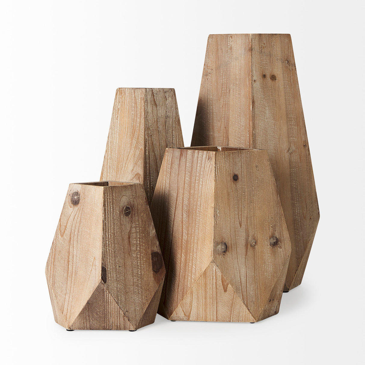 Allen I Large Natural Wooden Base Oval Vase by Mercana at Eve Furniture