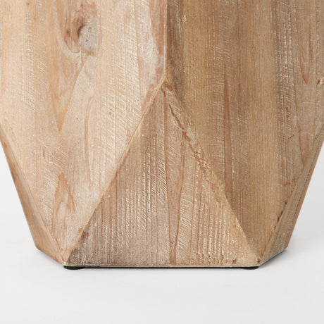 Allen I Large Natural Wooden Base Oval Vase by Mercana at Eve Furniture