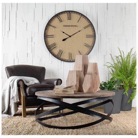 Allen I Large Natural Wooden Base Oval Vase by Mercana at Eve Furniture