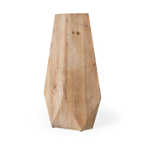 Allen I Large Natural Wooden Base Oval Vase by Mercana at Eve Furniture
