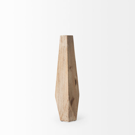 Allen II Small Natural Wooden Base Oval Vase by Mercana at Eve Furniture