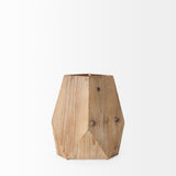Allen III Tall Natural Wooden Base Oval Vase by Mercana at Eve Furniture