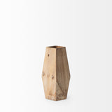 Allen III Tall Natural Wooden Base Oval Vase by Mercana at Eve Furniture