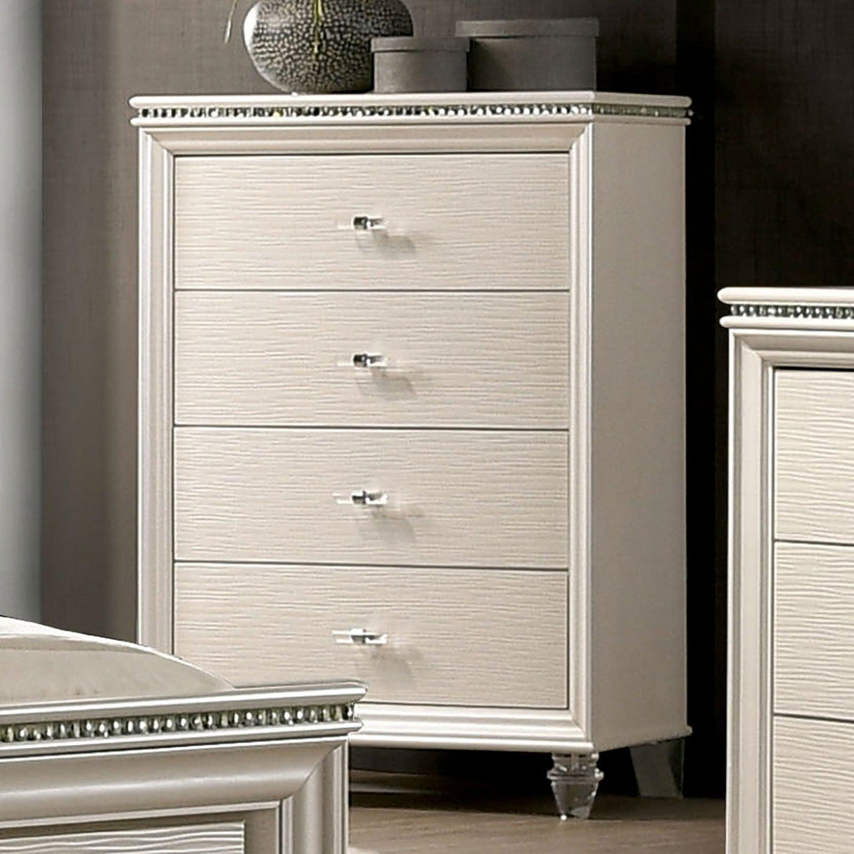 Allie Pearl White Chest by Furniture of America at Eve Furniture