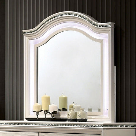 Allie Pearl White Mirror by Furniture of America at Eve Furniture