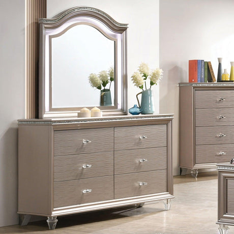Allie Rose Gold Dresser by Furniture of America at Eve Furniture