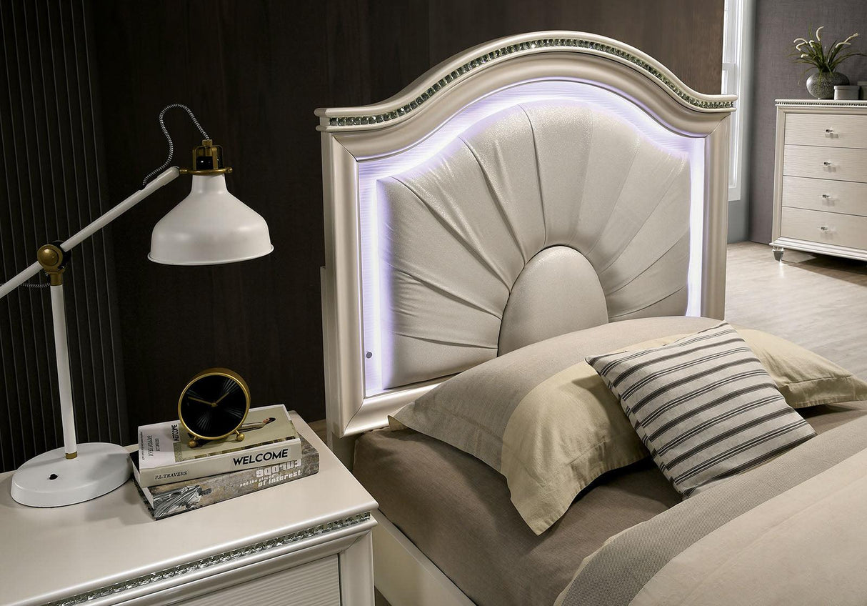 Allie Pearl White Twin Bed by Furniture of America at Eve Furniture