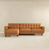 Allison Left-Facing Tan Leather Sectional Sofa by Ashcroft Furniture at Eve Furniture