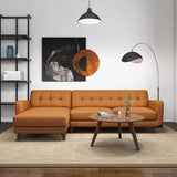 Allison Left-Facing Tan Leather Sectional Sofa by Ashcroft Furniture at Eve Furniture