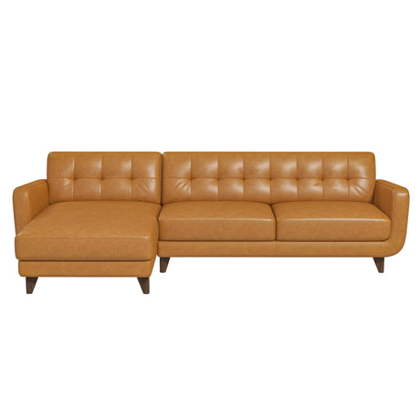 Allison Left-Facing Tan Leather Sectional Sofa by Ashcroft Imports at Eve Furniture