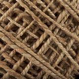 Allium Brown Handwoven Wool Cylindrical Pouf by Mercana at Eve Furniture