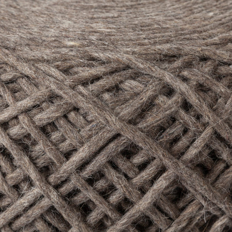 Allium Dark Brown Handwoven Wool Cylindrical Pouf by Mercana at Eve Furniture