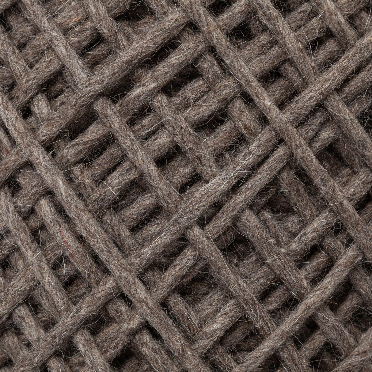 Allium Dark Brown Handwoven Wool Cylindrical Pouf by Mercana at Eve Furniture
