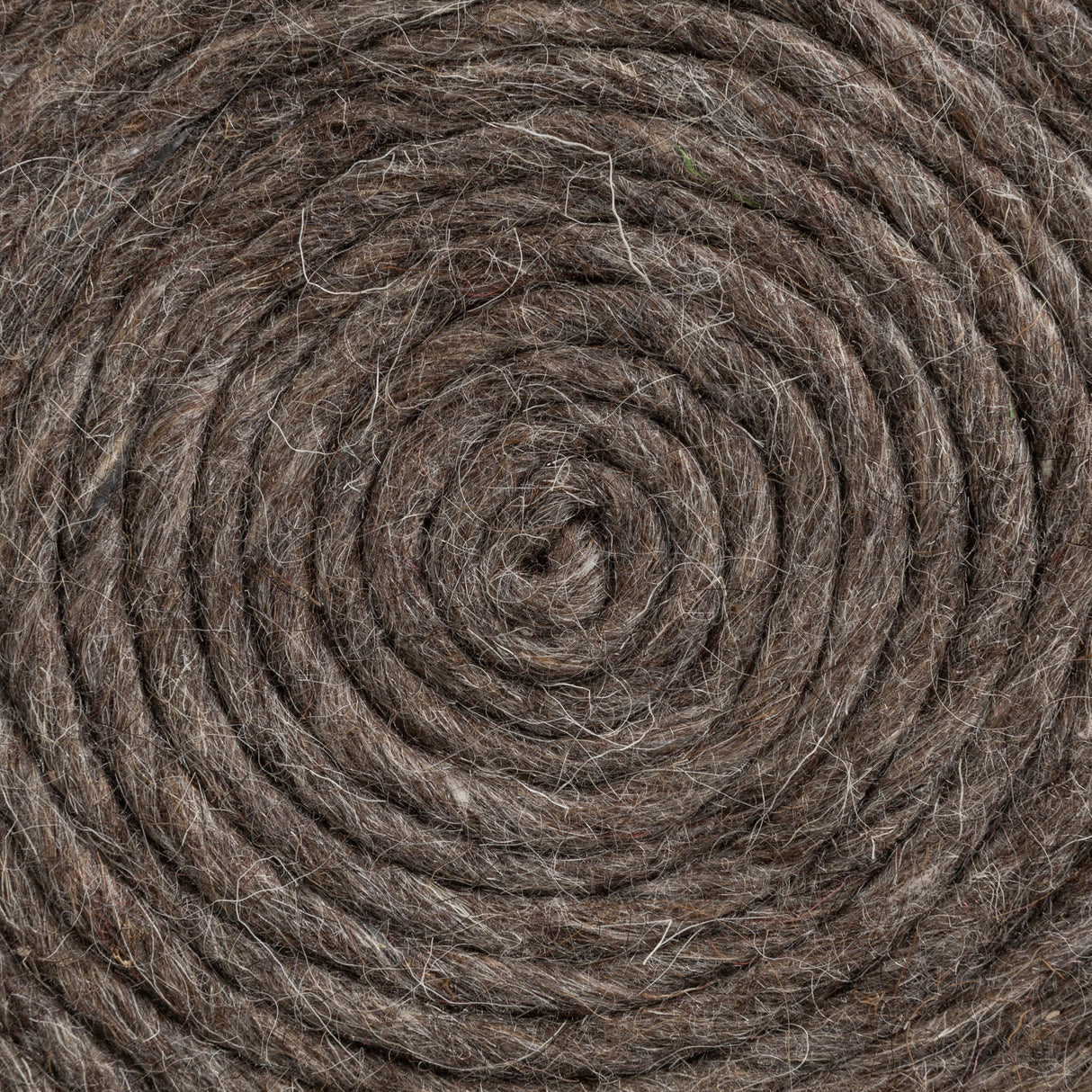 Allium Dark Brown Handwoven Wool Cylindrical Pouf by Mercana at Eve Furniture