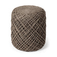 Allium Dark Brown Handwoven Wool Cylindrical Pouf by Mercana at Eve Furniture