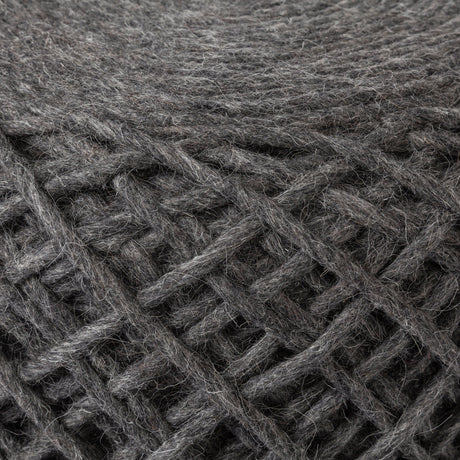 Allium Dark Gray Handwoven Wool Cylindrical Pouf by Mercana at Eve Furniture