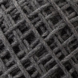 Allium Dark Gray Handwoven Wool Cylindrical Pouf by Mercana at Eve Furniture