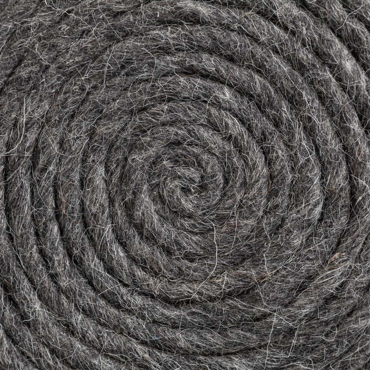 Allium Dark Gray Handwoven Wool Cylindrical Pouf by Mercana at Eve Furniture
