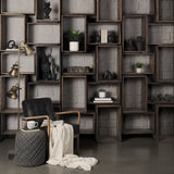 Allium Dark Gray Handwoven Wool Cylindrical Pouf by Mercana at Eve Furniture