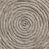 Allium Oatmeal Handwoven Wool Cylindrical Pouf by Mercana at Eve Furniture
