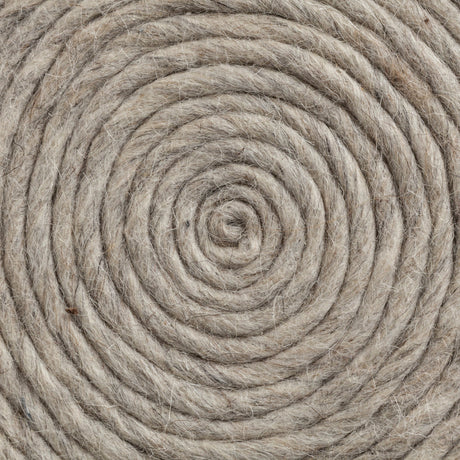 Allium Oatmeal Handwoven Wool Cylindrical Pouf by Mercana at Eve Furniture