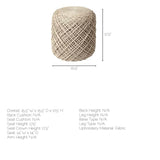 Allium Oatmeal Handwoven Wool Cylindrical Pouf by Mercana at Eve Furniture
